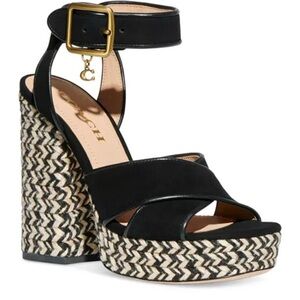 NEW COACH Nelly Platform Espadrille Heels Sandals - Sz 7